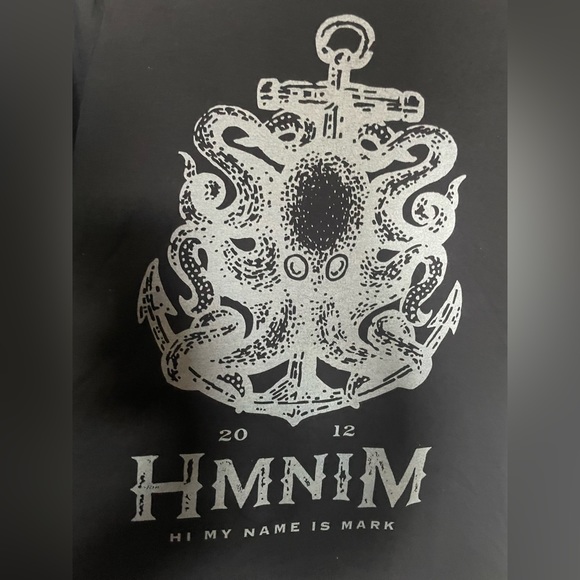 Very first original Hi My Name Is Mark T-shirt/Octopus Anchor Black T-shirt - Picture 3 of 3
